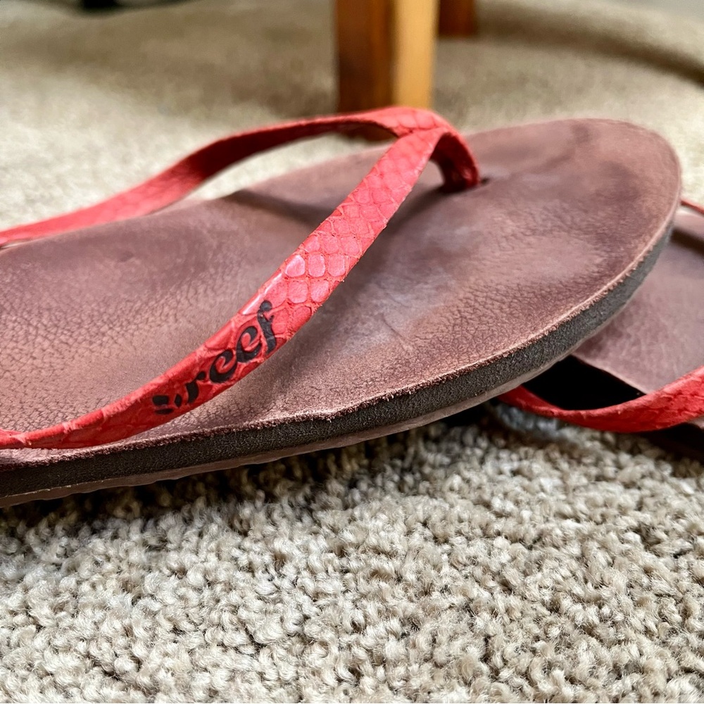 Coral Leather Reef Flip Flops